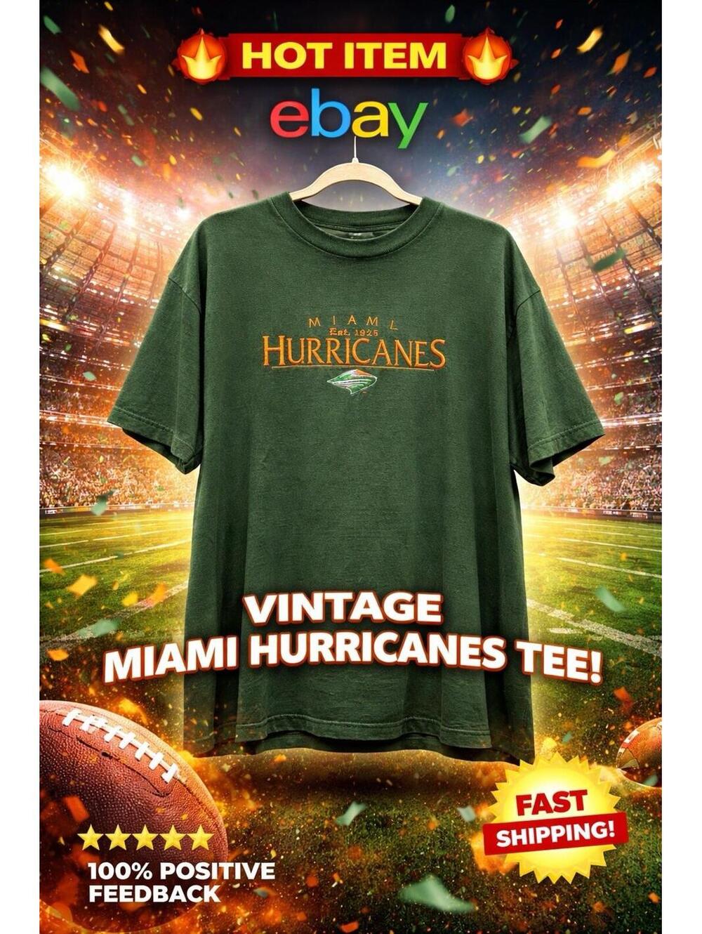 🏆 Vintage Miami Hurricanes XL Shirt Embroidered NCAA 90s Y2K